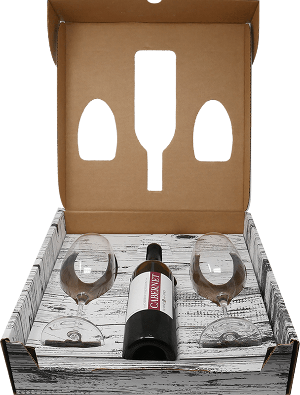 wood grain gift box for wine