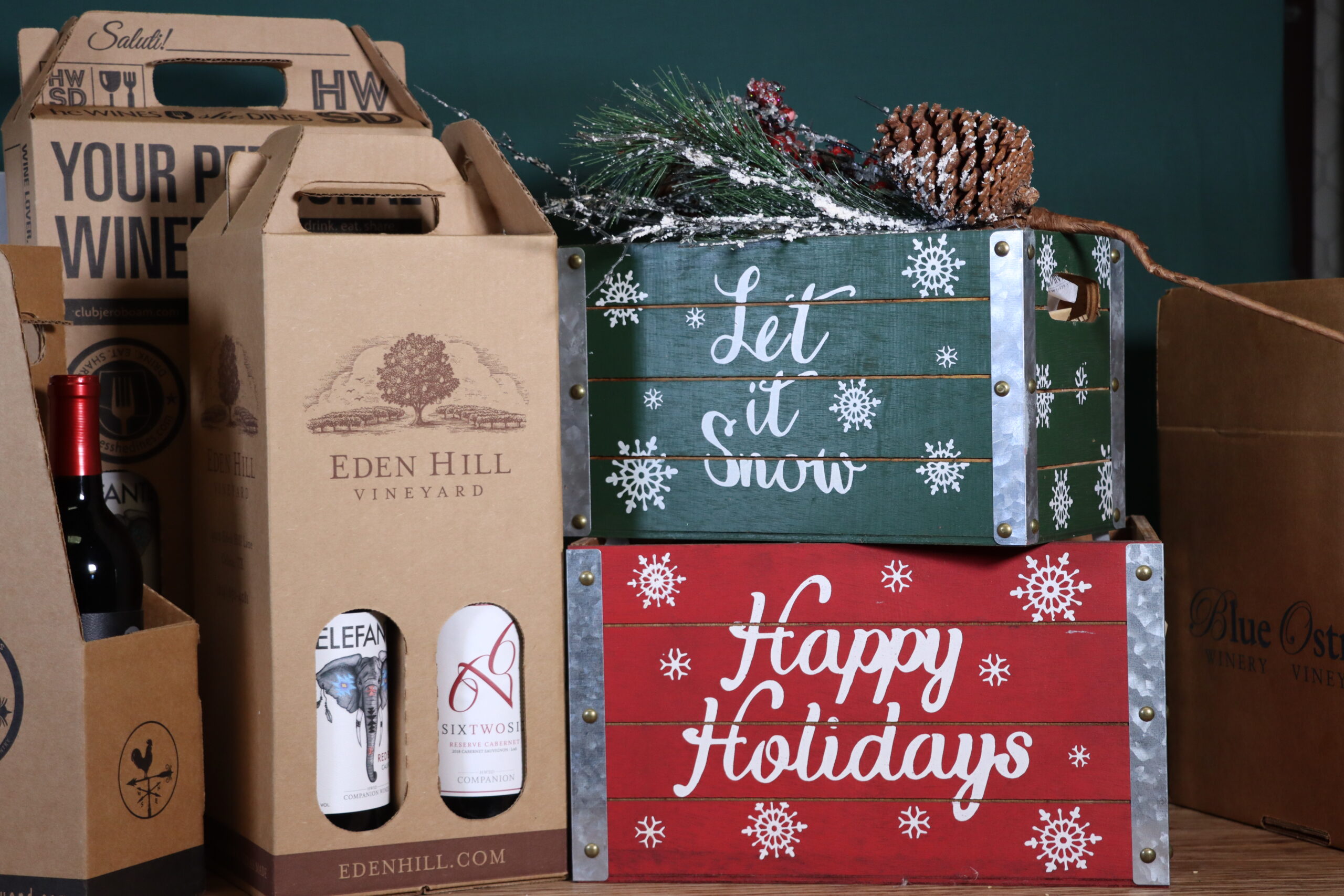 Wine carton and holiday boxes